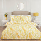 Wisteria Floral Lemon Reversible Super Soft Duvet Set