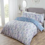 Wisteria Floral Blue Reversible Super Soft Duvet Set
