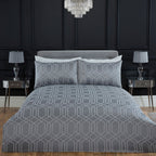 Hamilton Silver Luxury Jacquard Duvet Set