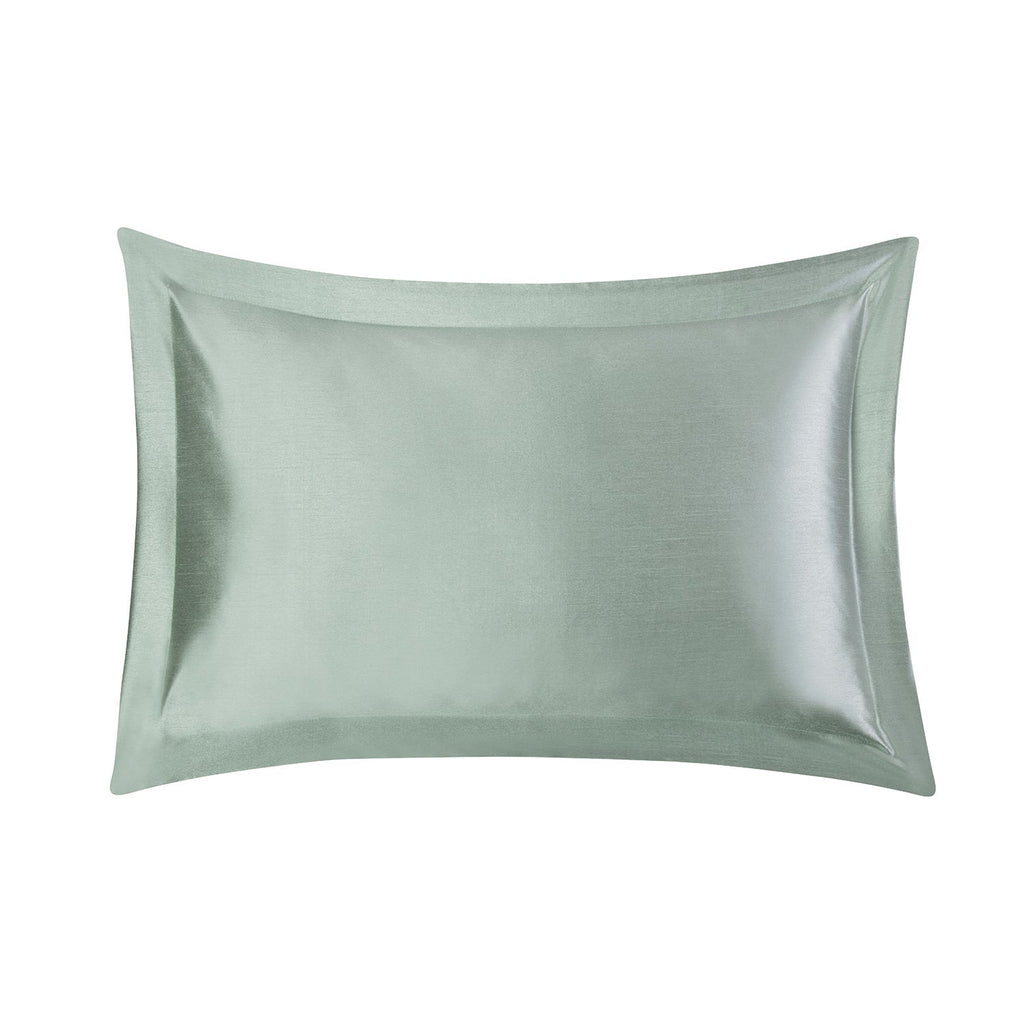 Paisley Soft Green Faux Silk Oxford Pillowcases (Pair)