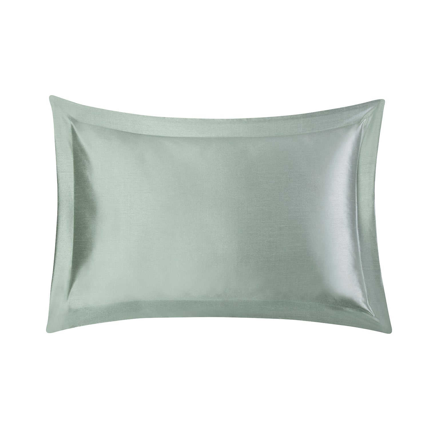Paisley Soft Green Faux Silk Oxford Pillowcases (Pair)
