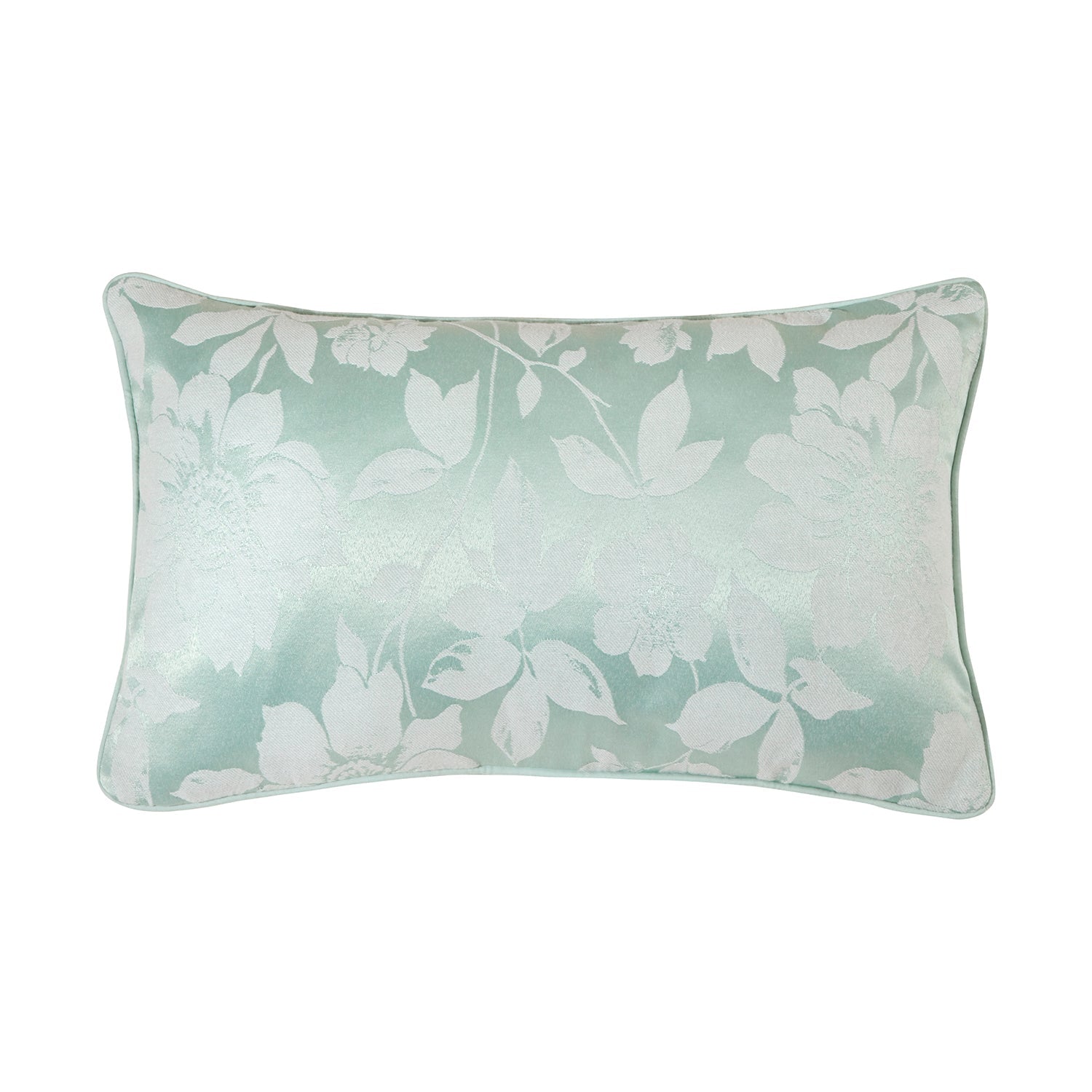 Lottie Soft Green Luxury Jacquard Filled Boudoir Cushion