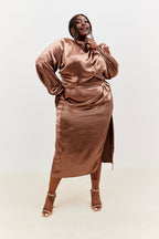 Satin Drape Co-Ord Midi Skirt