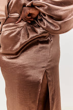 Satin Drape Co-Ord Midi Skirt