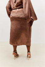 Satin Drape Co-Ord Midi Skirt