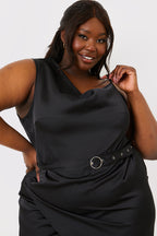 Asymmetric Cowl Neck Dress