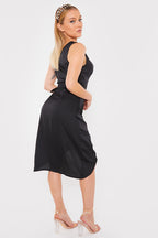 Asymmetric Cowl Neck Dress