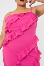 Pink Ruffle Cami Maxi Dress
