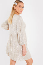 Sequin Smock Mini Dress