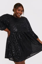 Sequin Smock Mini Dress