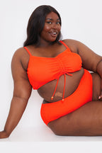 Control Textured High Waist Bikini Bottom