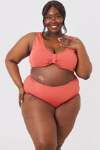 Control Textured High Waist Bikini Bottoms