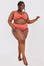 Control Textured High Waist Bikini Bottoms