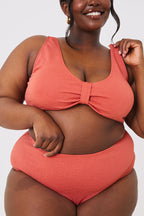 Control Textured High Waist Bikini Bottoms