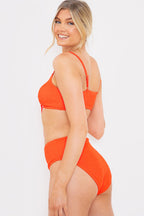 Ruched Front Crinkle Bikini Top