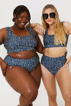 Smudge Spot Print High Waist Bikini Bottoms