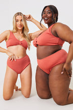 Control Textured High Waist Bikini Bottoms