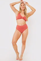 Control Textured High Waist Bikini Bottoms