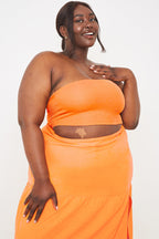 Ribbed Bandeau Crop Top