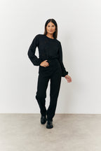 Jacquard Balloon Sleeve Bodysuit