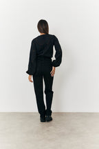 Jacquard Balloon Sleeve Bodysuit