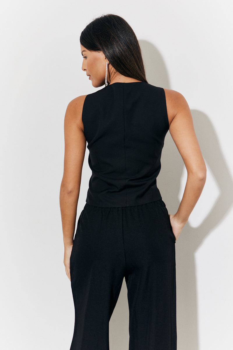 Black Embellished Waistcoat