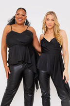 Satin Asymmetric Cami Top