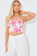 Printed Gathered Bust Co-ord Top