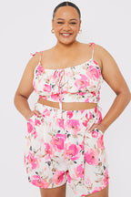 Printed Gathered Bust Co-ord Top