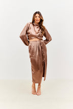 High Neck Wrap Co-Ord Top