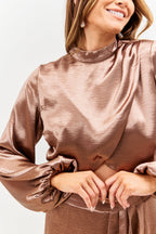 High Neck Wrap Co-Ord Top