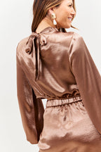 High Neck Wrap Co-Ord Top