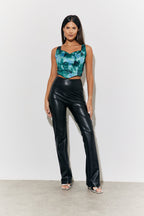 Printed Satin Corset