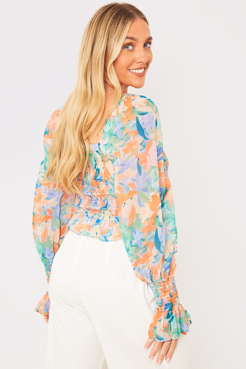 Floral Milkmaid Blouse