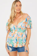 Floral Wrap Blouse
