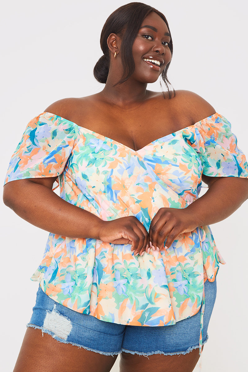 Floral Wrap Blouse