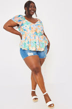 Floral Wrap Blouse