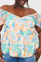 Floral Wrap Blouse