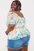 Floral Wrap Blouse