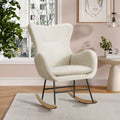 Sherpa Upholstered White Rocking Chair