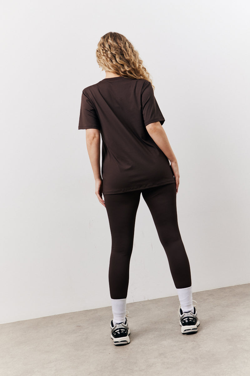 Chocolate Crew Neck Active Co-Ord T-Shirt