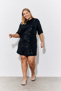 Black Sequin Mini Skirt