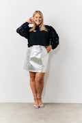 Silver Metallic Mini Skirt