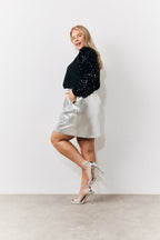 Silver Metallic Mini Skirt