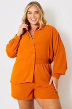 Textured Button Up Co-Ord Beach Shirt
