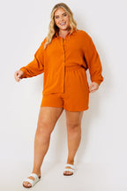 Textured Button Up Co-Ord Beach Shirt
