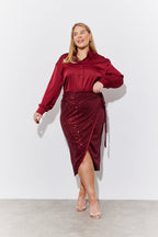 Burgundy Satin Shirt