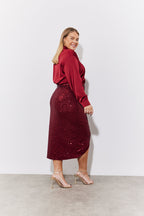 Burgundy Satin Shirt