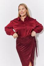 Burgundy Satin Shirt