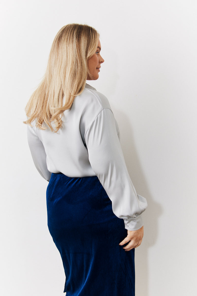 Silver Satin Shirt